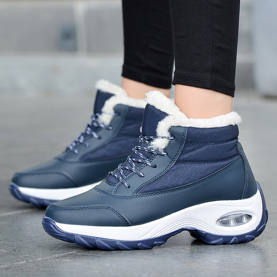 Damen Winterboots mit modischem Kunstfellkragen und rutschfester Sohle EB
