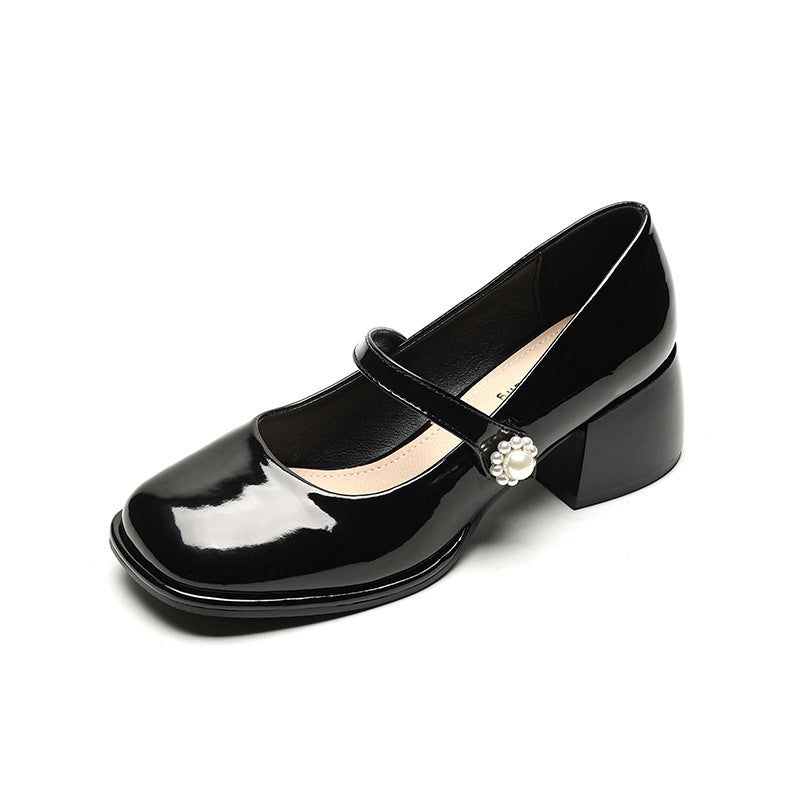Damen Elegante Ballerinas mit modischem Riemen und funkelnder Schnallenverzierung EB