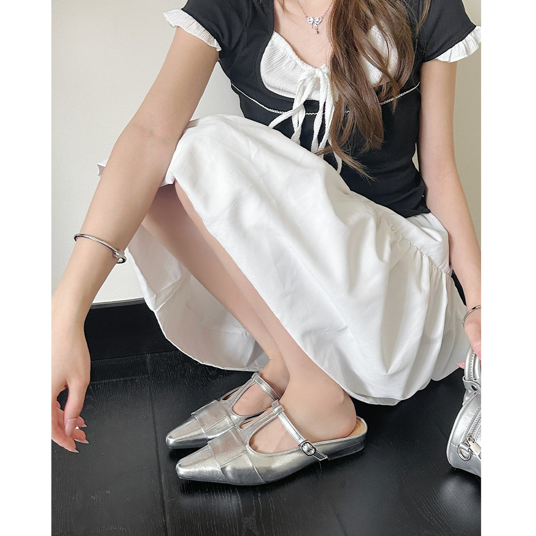 Damen elegante Slingback-Mules mit modischem Schnallenverschluss EB