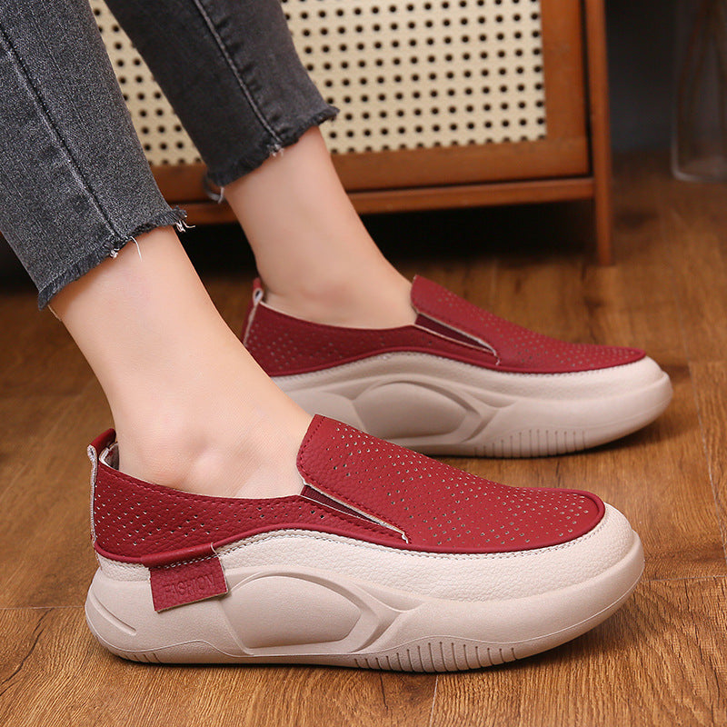 Damen Atmungsaktive Slip-On Freizeitschuhe mit perforierten Details EB