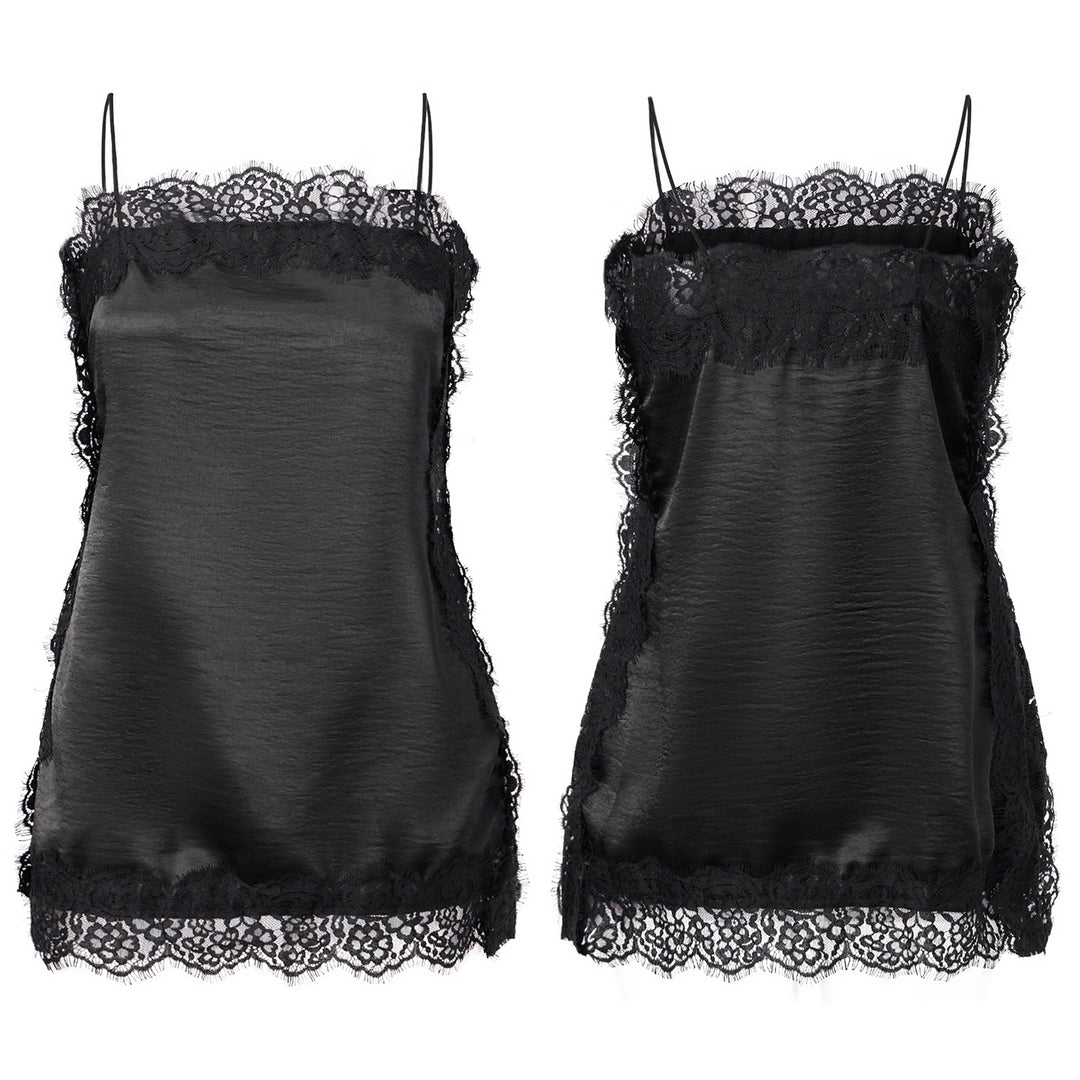 Damen Spitzentop mit zartem Saum EB