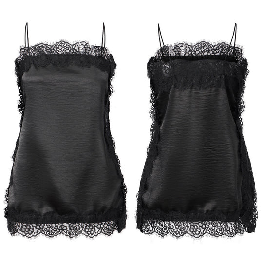Damen Spitzentop mit zartem Saum EB