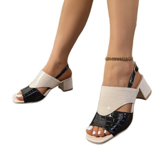Damen Elegante Sling-Pumps mit modischem Krokodil-Leder-Design und bequemer Fußbettung EB