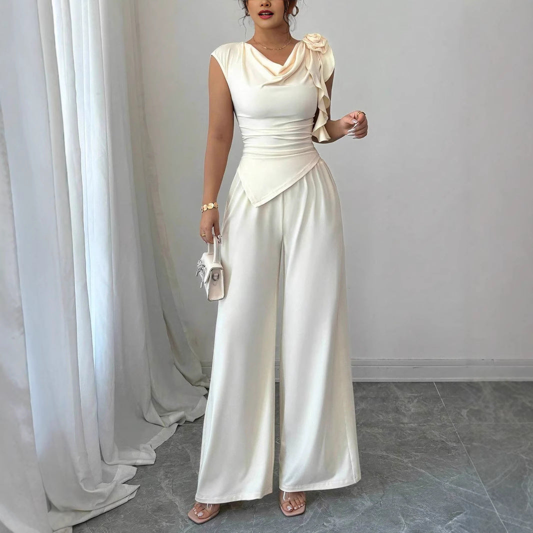 Damen Elegantes Jumpsuit mit Rüschendetails EB