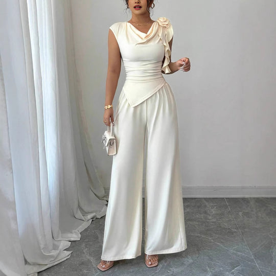 Damen Elegantes Jumpsuit mit Rüschendetails EB