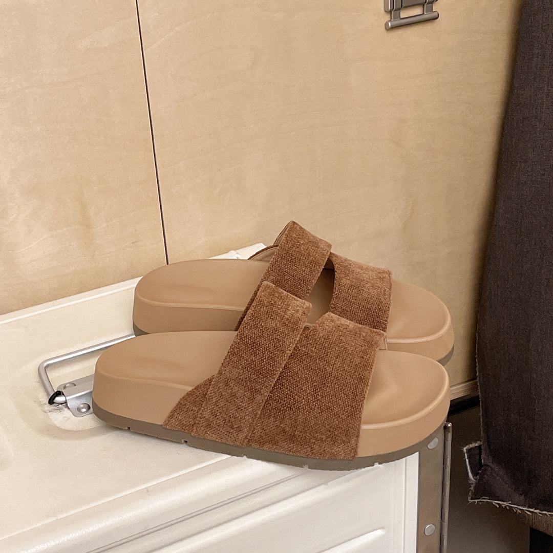 Damen Komfortable Wedgesandalen mit doppeltem Riemen und leichtem Fußbett EB