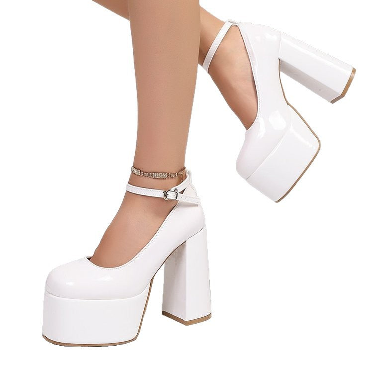 Damen Plateau-High Heels mit schickem Riemendesign EB