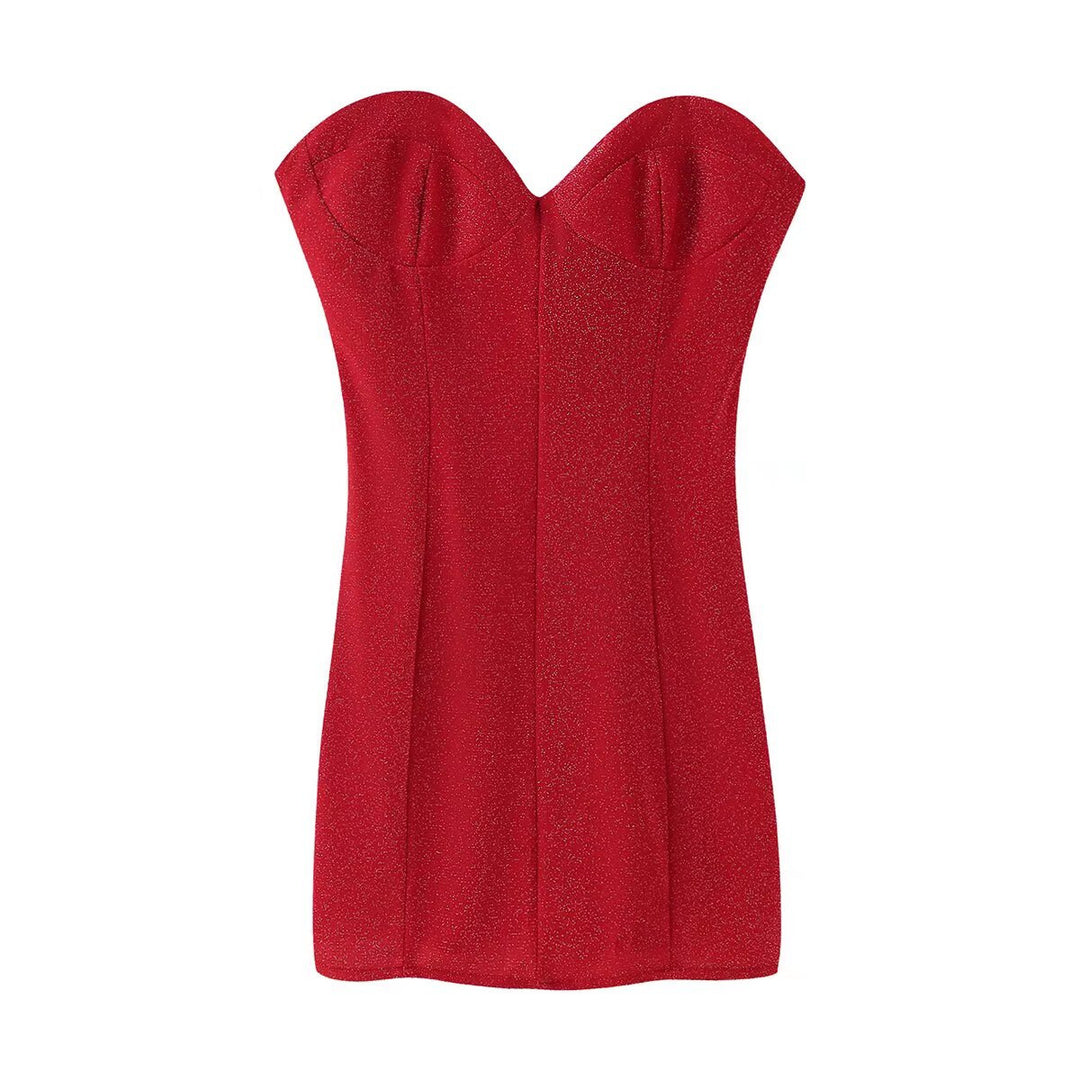 Damen Abendkleid mit schmalem Schnitt und elegantem Herz-Ausschnitt EB