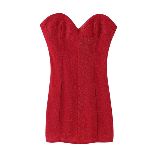 Damen Abendkleid mit schmalem Schnitt und elegantem Herz-Ausschnitt EB