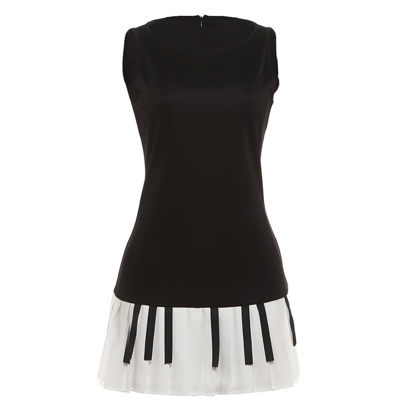 Damen spielerisches Rock-Outfit mit Klaviertasten-Design EB