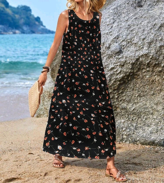 Damen Maxikleid mit einzigartigen Schmetterlingsdruck EB