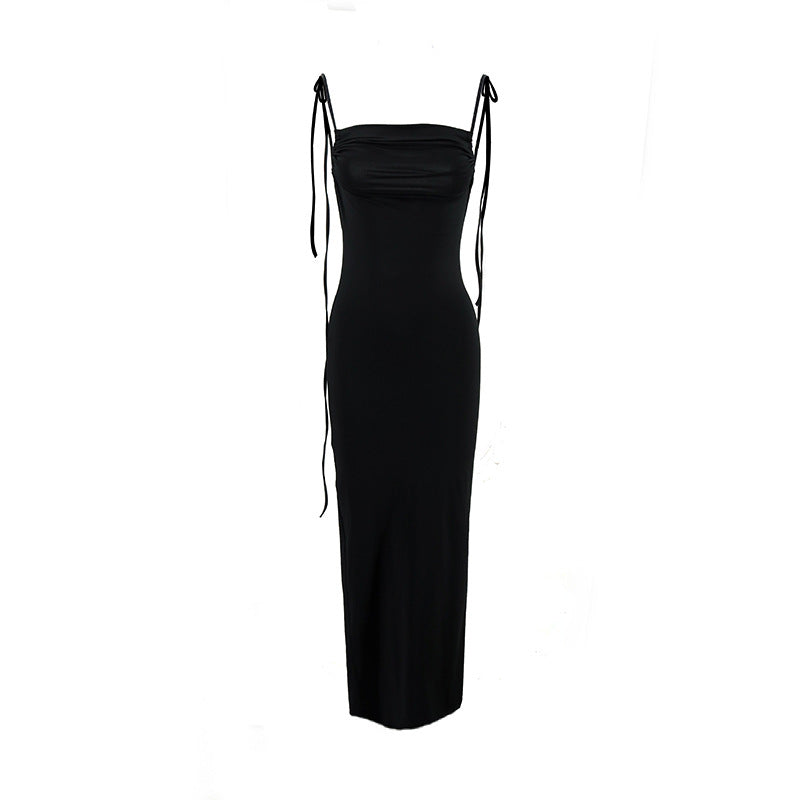 Damen Elegantes Wickelkleid mit tiefem Rückenausschnitt und zarten Bindebändern EB