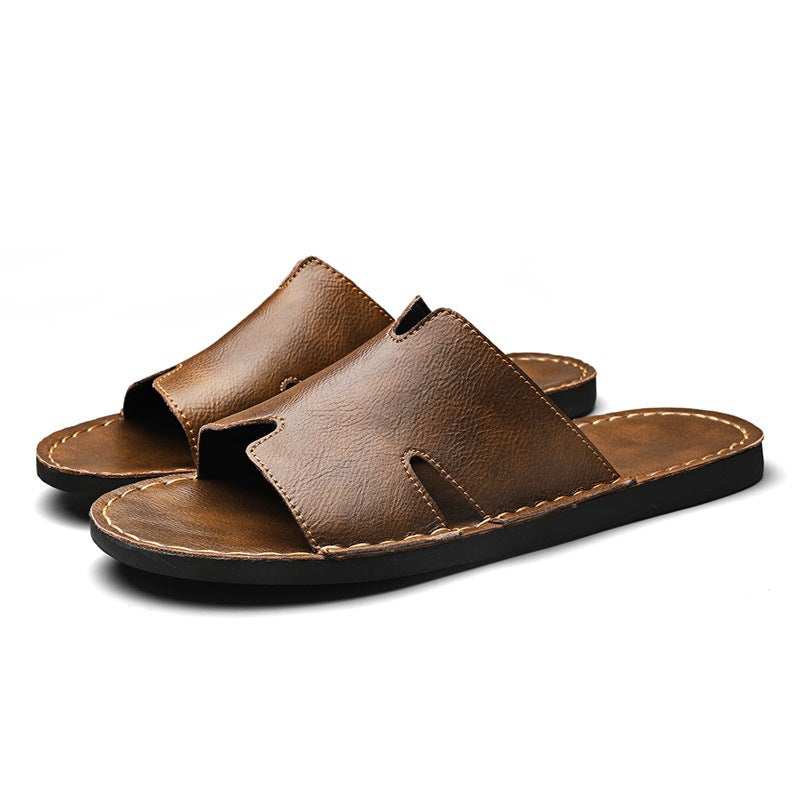 Herren Elegante und bequeme Leder-Sandalen mit verstellbarem Riemensystem EB