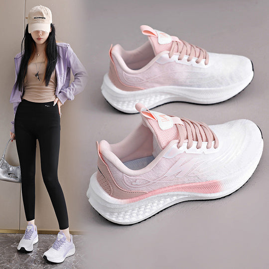 Damen leichte Lauf-Sneaker mit atmungsaktiver Mesh-Oberfläche und dämpfendem Sohlenprofil EB