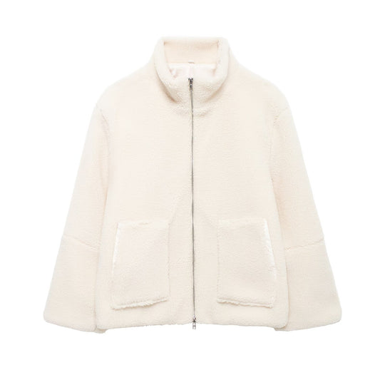 Damen Fleecejacke mit hohem Kragen und praktischen Taschen EB