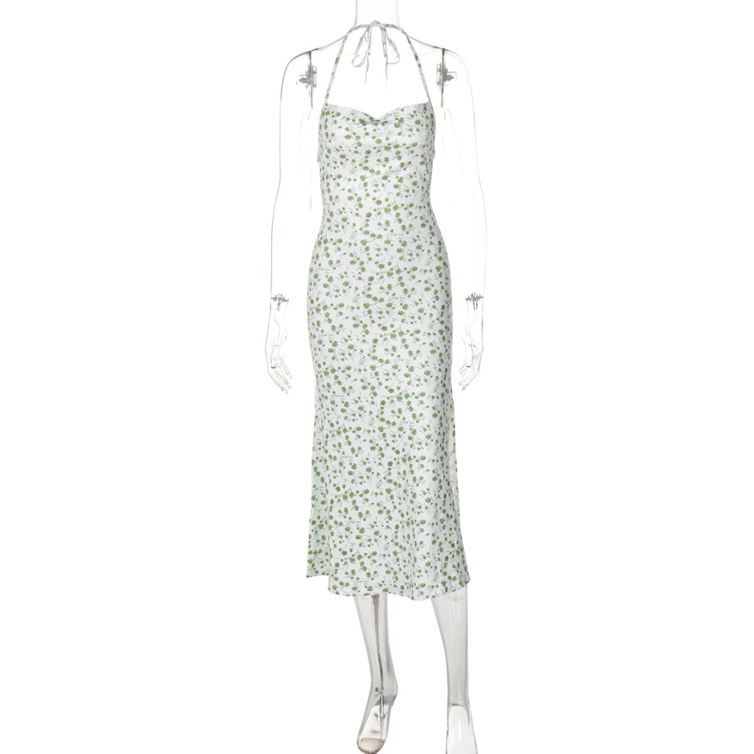 Damen Maxikleid mit eleganter Schnürung und floralem Muster EB