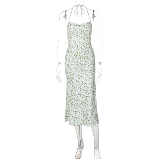 Damen Maxikleid mit eleganter Schnürung und floralem Muster EB