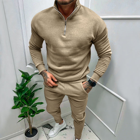 Herren sportives Sweatshirt- und Jogginghose-Set mit Reißverschluss EB