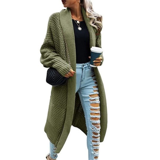 Damen Großer Strickcardigan mit strukturiertem Muster und seitlichem Schnitt EB