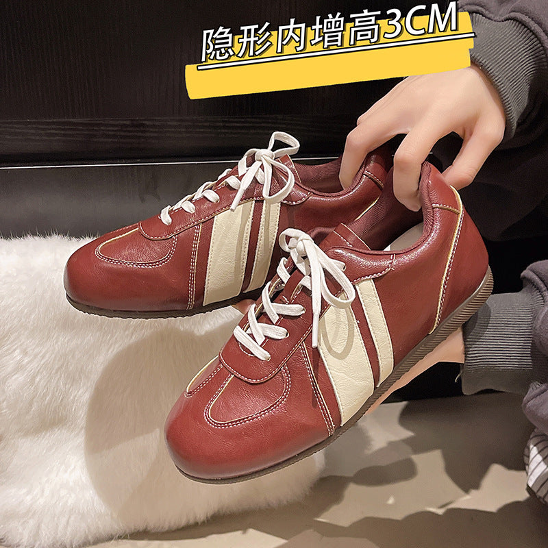 Damen Sportliche Sneaker aus hochwertigem Leder mit ergonomischer Sohle EB