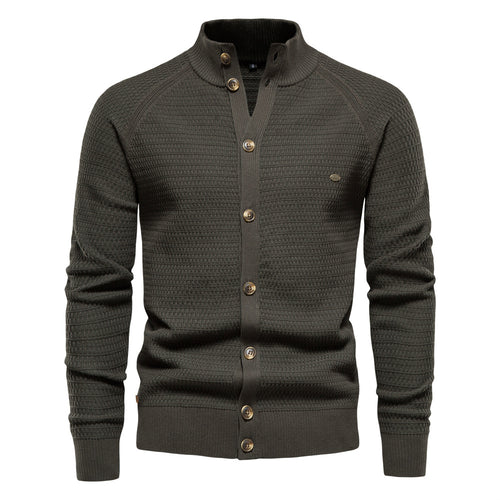Herren Strickjacke mit modernem Zipper und stilvollen Knopfdetails EB