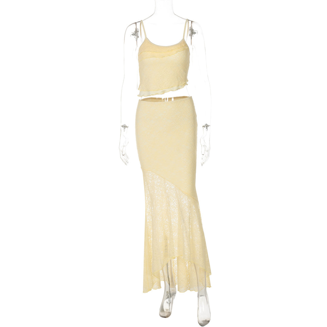 Damen Elegantes Maxikleid mit Längsnaht und Spaghettiträgern EB