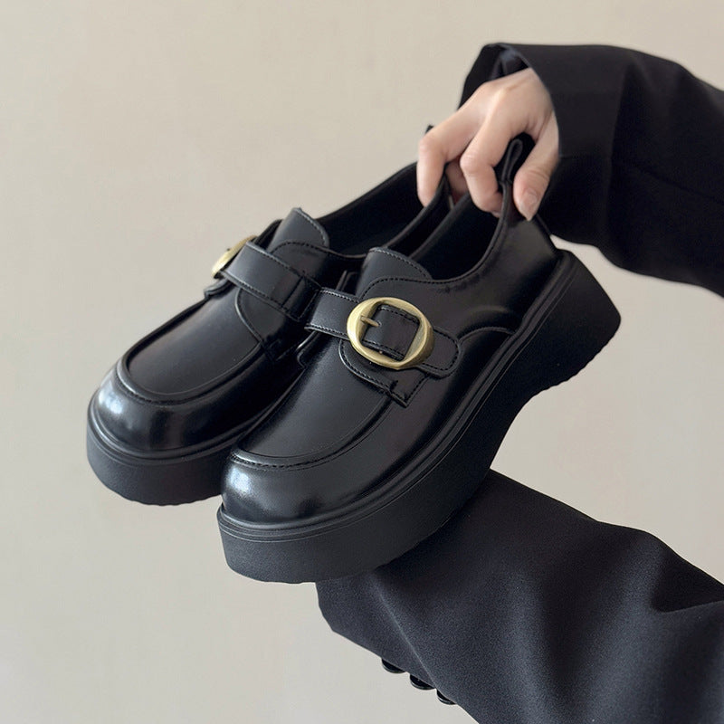 Damen elegante Mokassins mit modischem Schnallenverschluss EB