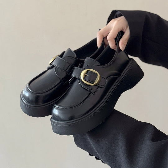 Damen elegante Mokassins mit modischem Schnallenverschluss EB