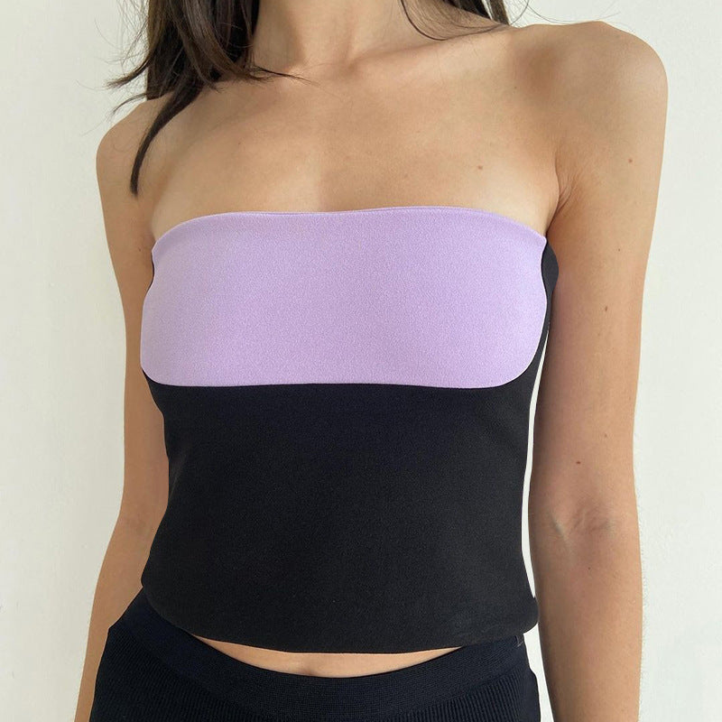 Damen Bandeau-Top mit kontrastierenden Farbkombinationen und hochwertiger Materialverarbeitung EB