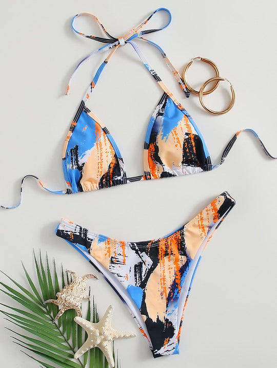 Damen Triangel-Bikini mit modischem Schnürdesign EB