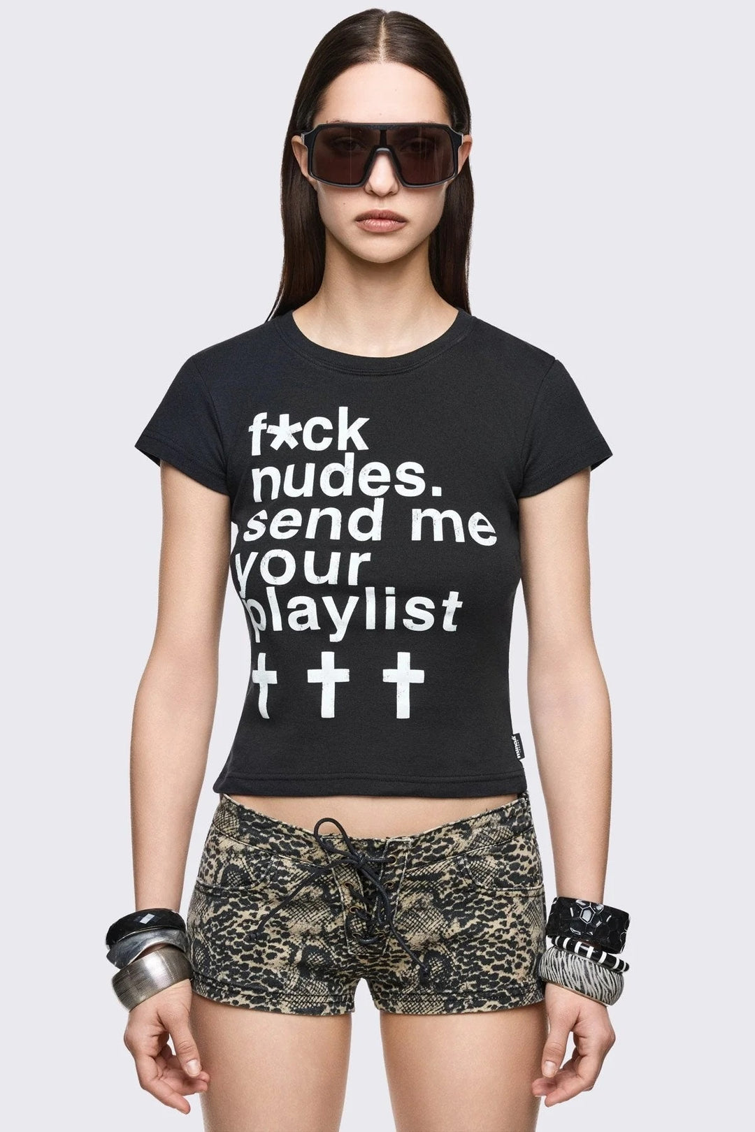 Damen Crop-Top mit auffälligem Grafikdesign EB