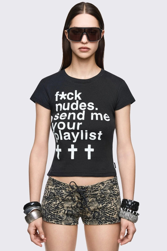 Damen Crop-Top mit auffälligem Grafikdesign EB