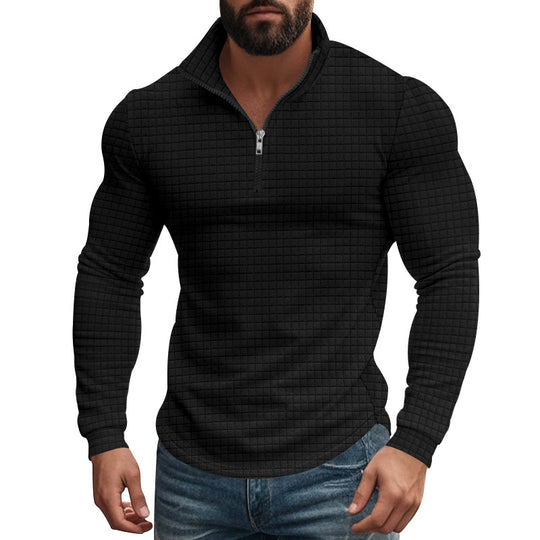 Herren Thermo-Fleecepullover mit Reißverschluss und strukturiertem Design EB