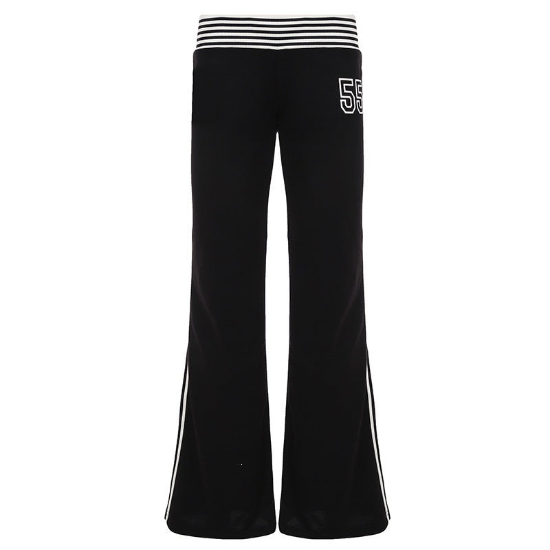 Damen Flared Jogginghose mit seitlichen Streifen EB