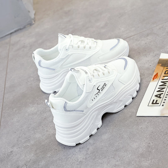 Damen Chunky Sneakers mit atmungsaktivem Obermaterial und stoßdämpfender Sohle EB