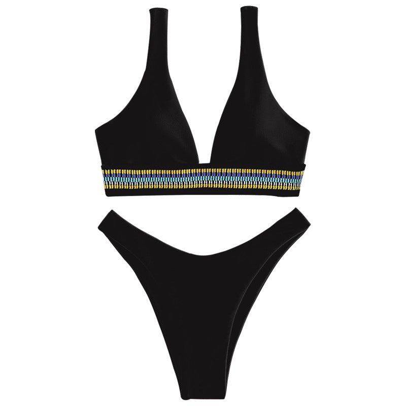 Damen Bikini-Set mit elegantem V-Ausschnitt und geschmackvollem Detail EB