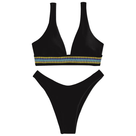 Damen Bikini-Set mit elegantem V-Ausschnitt und geschmackvollem Detail EB