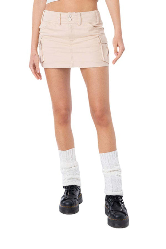 Damen Minirock mit funktionalen Seitentaschen und verstellbarem Bund EB