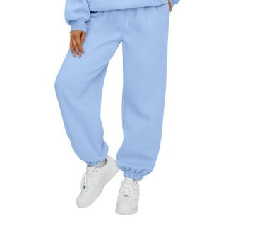 Damen nan gemütliches Lounge-Jogginganzug-Set mit Oversize-Hoodie und elastischer High-Waist Jogginghose EB