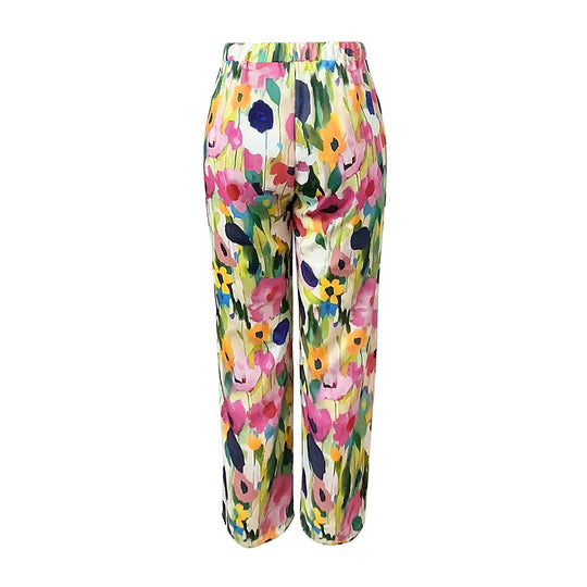Damen Weite Sommerhose mit floralem Design und praktischen Taschen EB