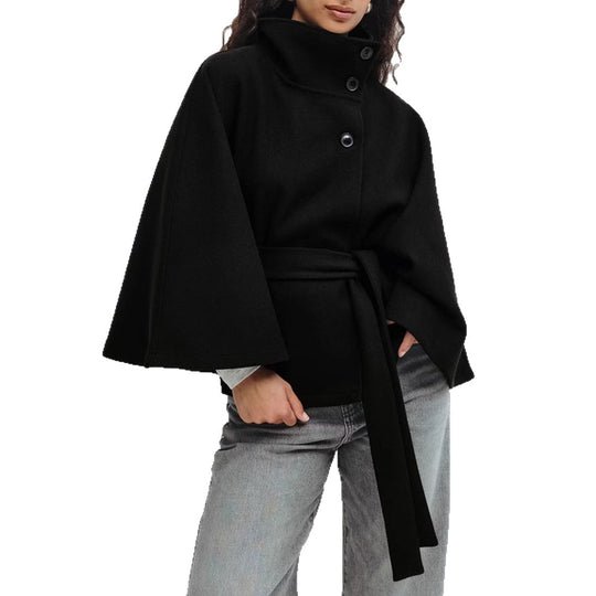 Damen Wickeljacke mit elegantem Stehkragen und weit geschnittenen Ärmeln EB