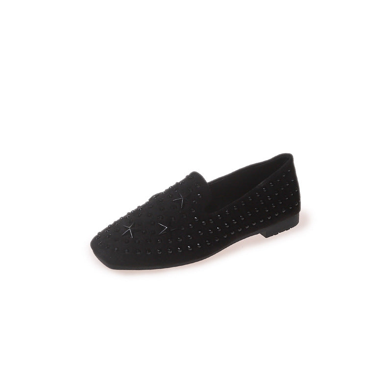 Damen Elegante Mokassins mit Glitzer-Applikationen EB