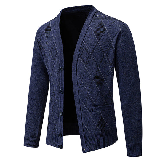 Herren Strickjacke mit eleganter Rautenstruktur EB