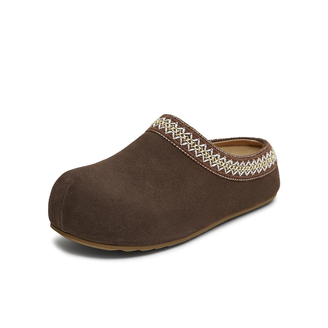 Damen Gemütliche Fleece-Clogs mit modischem Riemen EB