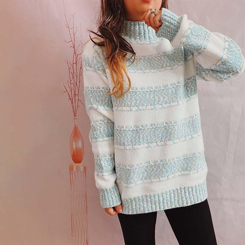EB | Gestreifter Strickpullover im Modernen Stil
