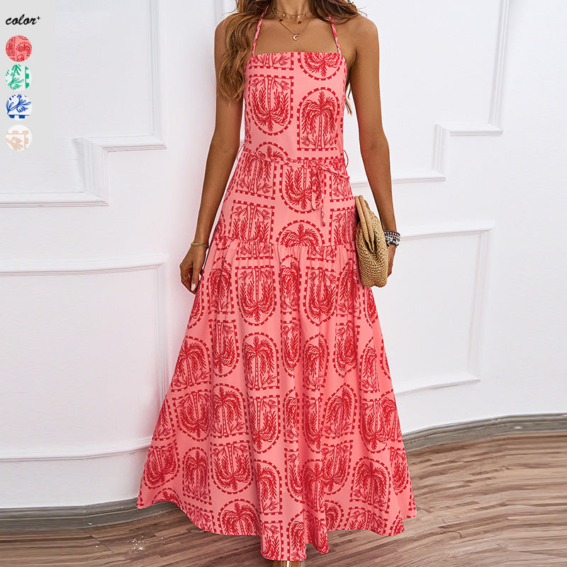 Damen Maxikleid mit raffiniertem Design und luftigen Trägern EB