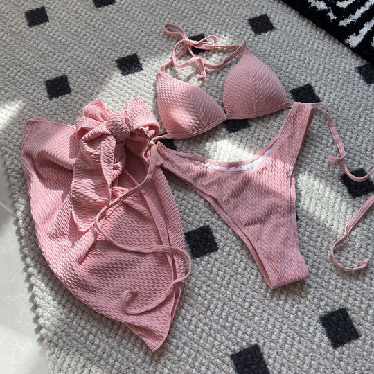 Damen Bikini-Set mit raffiniertem Wickelrock und gepolstertem Oberteil EB