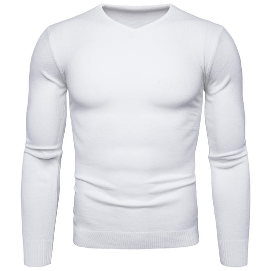 Herren feiner V-Ausschnitt Pullover aus hochwertiger Baumwolle EB