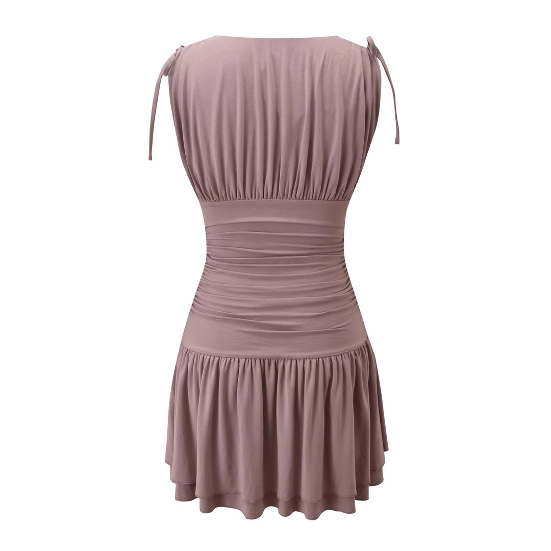 Damen Fließendes Sommerkleid mit trägerloser Raffungsoptik EB