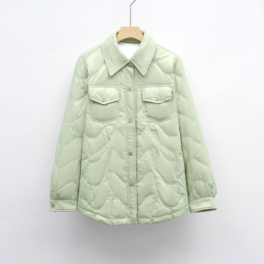 Damen gesteppte Outdoor-Jacke mit Taschen und bequemer Passform EB